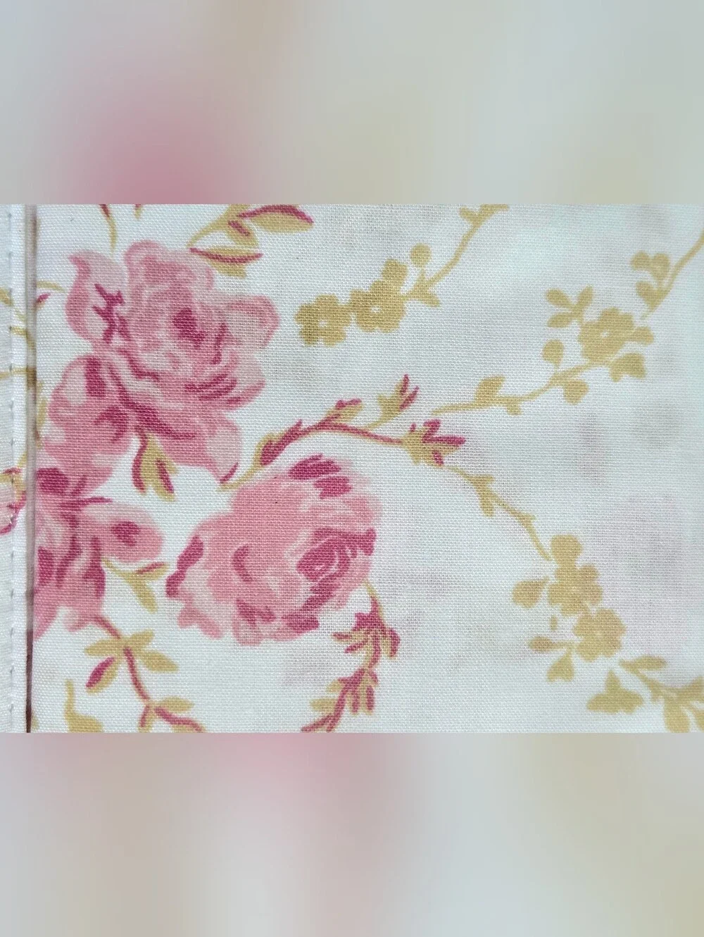 Shabby Chic Rachel Ashwell Cotton QUEEN sheet set Pink Floral Leaf Vines NEW